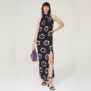 Chic Black and White Floral Maxi Dress